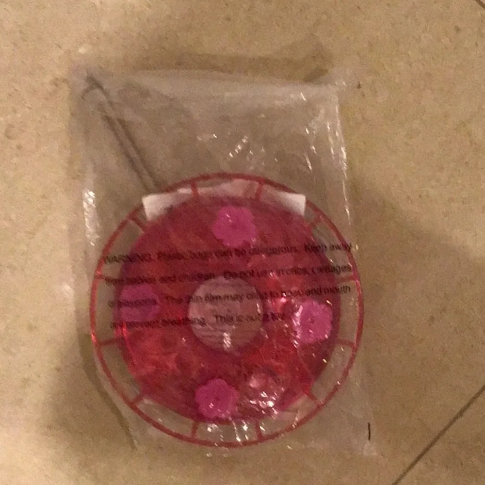 Ultimate Innovations (10 in.) Flat Hibiscus Hummingbird Feeder 10 Ports-Red/Pink